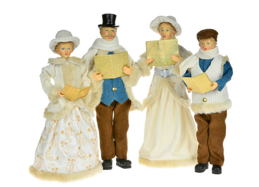 Caroler Set White/Blue 18/16"H