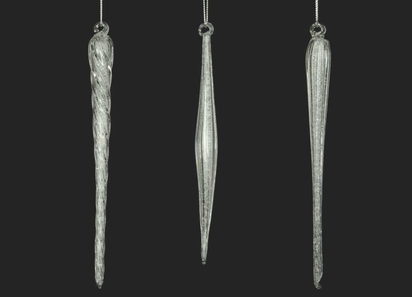 6" White Icicle Ornament