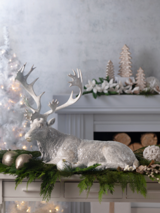 Large White Laying Deer