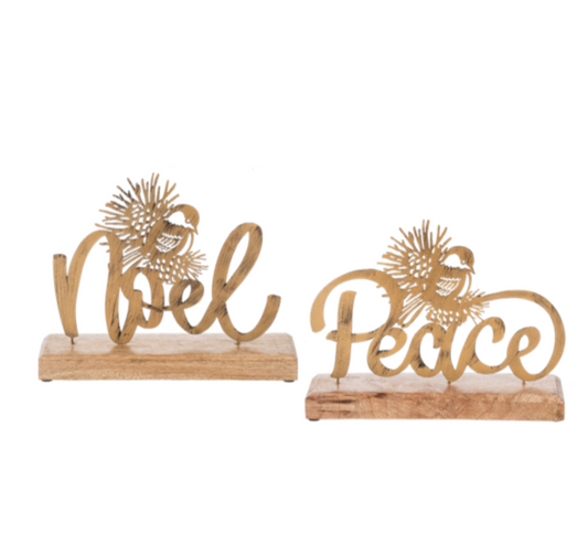 Metal/Wood Tabletop NOEL & PEACE ASST