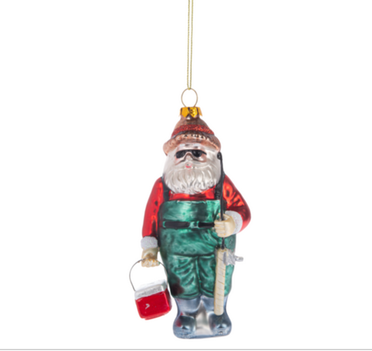 Santa Fishing Ornament