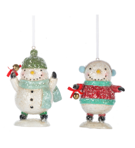 Skating Snowman Ornament ASST