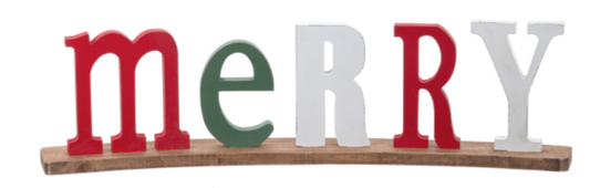 Curved "MERRY" Decor