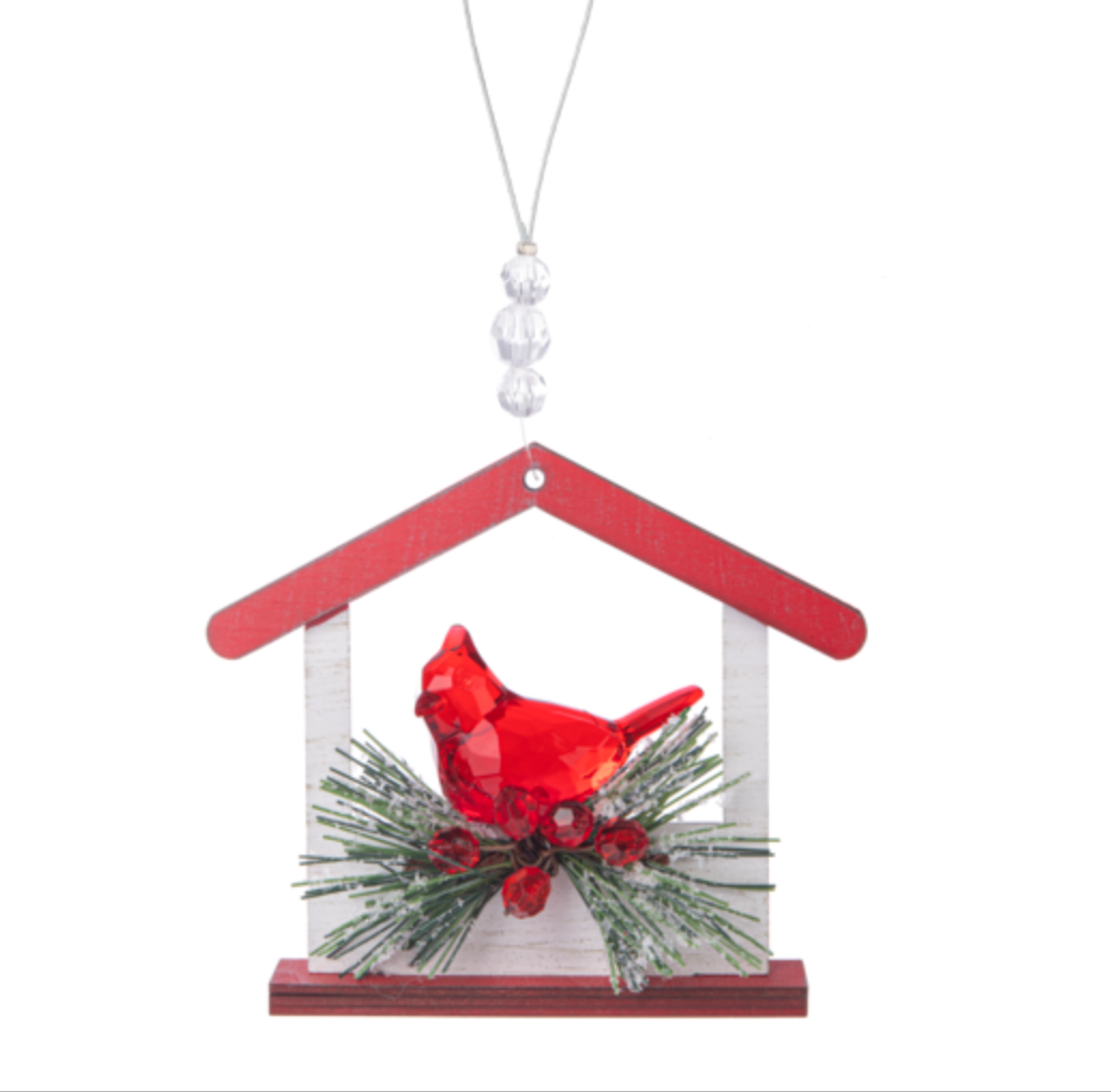 Birdhouse Cardinal Ornament
