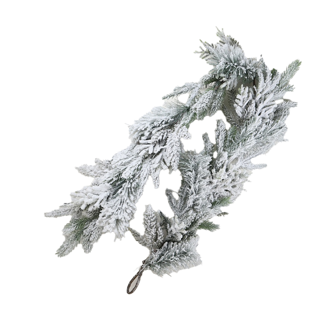 60" Flocked Pine Garland