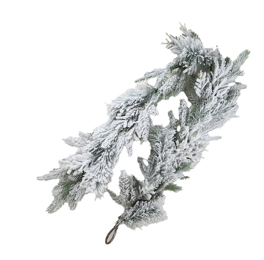 60" Flocked Pine Garland