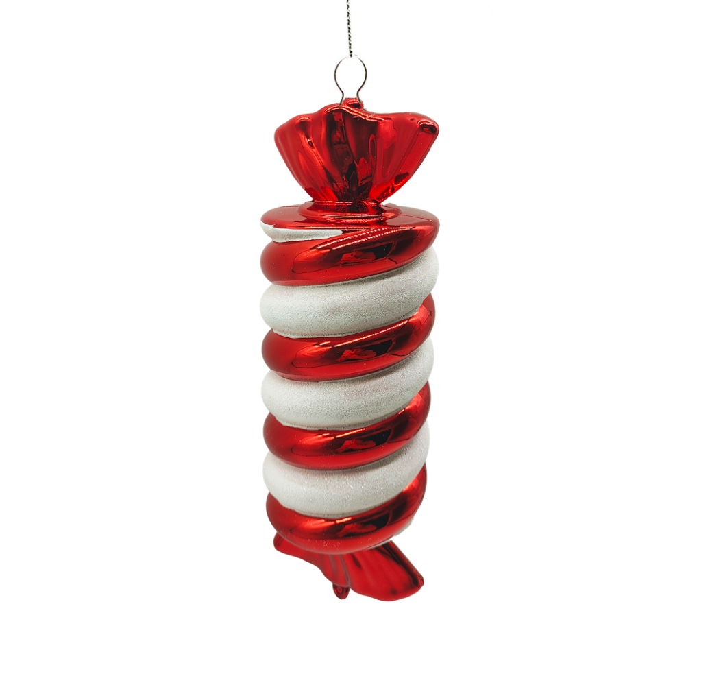 12" Red/White Candy Tube Ornament