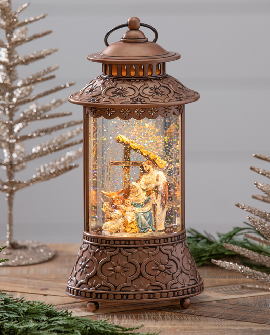 LED Nativity Water Lantern 10.5"
