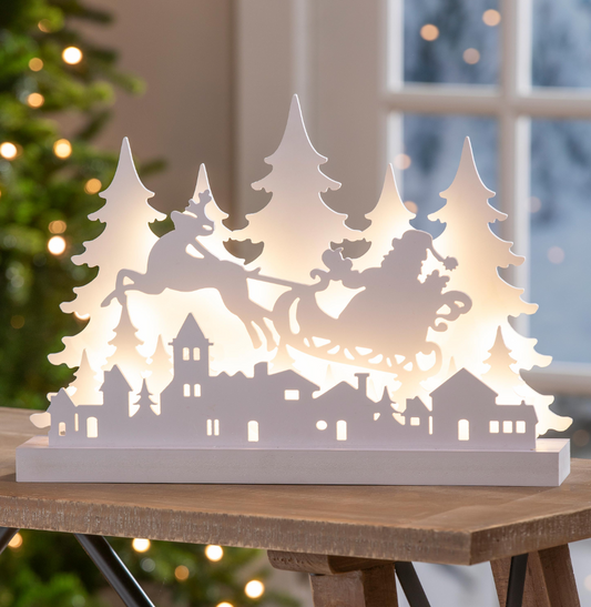 LED Table Decor - Sled W/Reindeer Scene