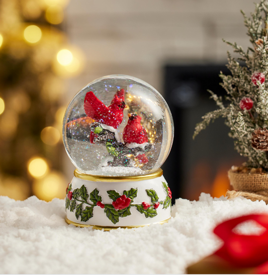 Cardinals Snow Globe