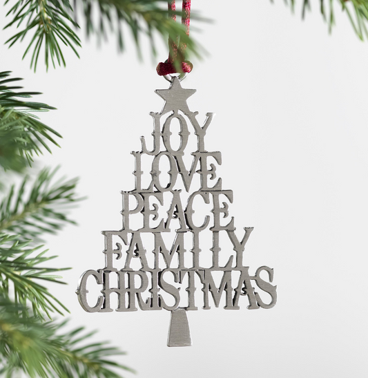 Holiday Sentiments Pewter Ornament
