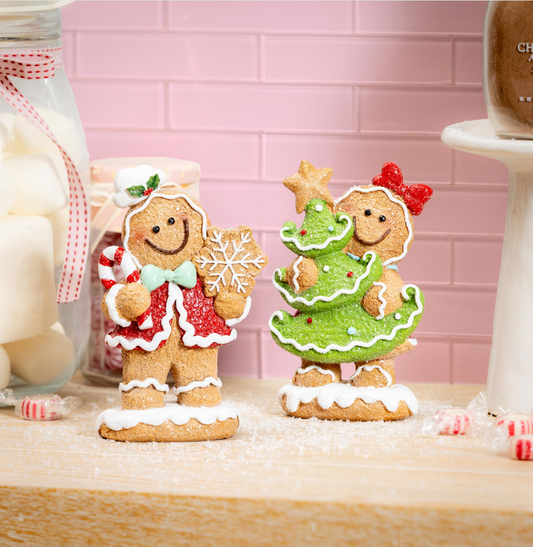 Resin Gingerbread Table Decor ASST