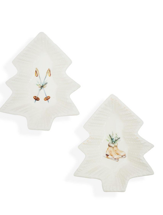 Ceramic Tree Shape Snack Plate ASST