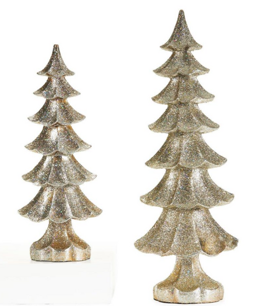 Gold Glitter Resin Tree Set/2