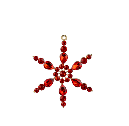 Red Jewel Snowflake Ornament