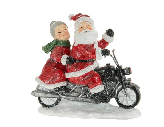 Santa & Mrs. Claus On Motorcycle