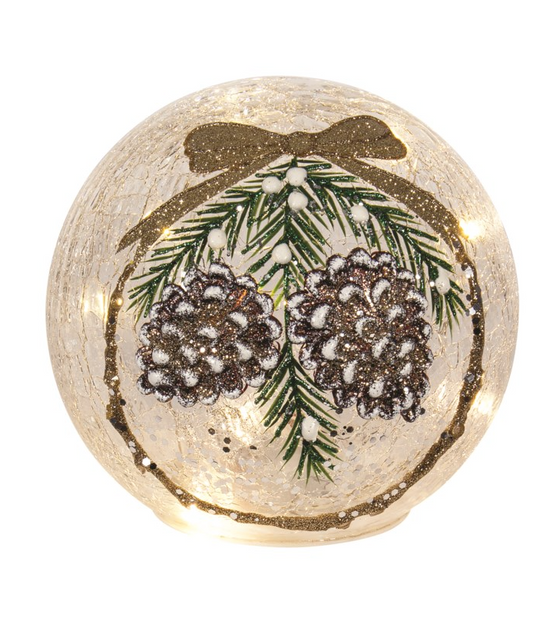 LED Globe W/Pinecones