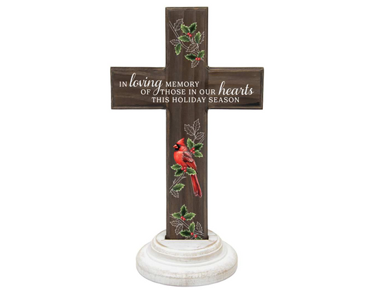 In Loving Memory Cross W/Cardinal