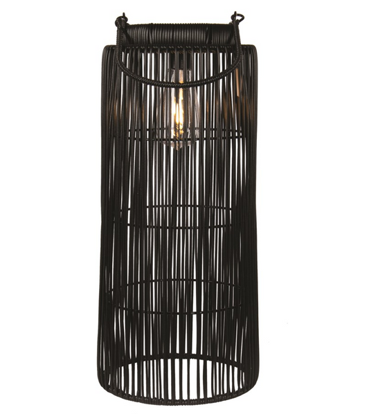Black Woven Solar Lantern