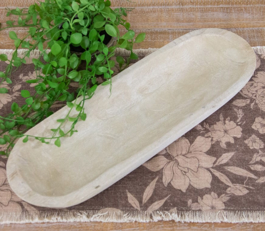 Natural Oval Wooden Bowl