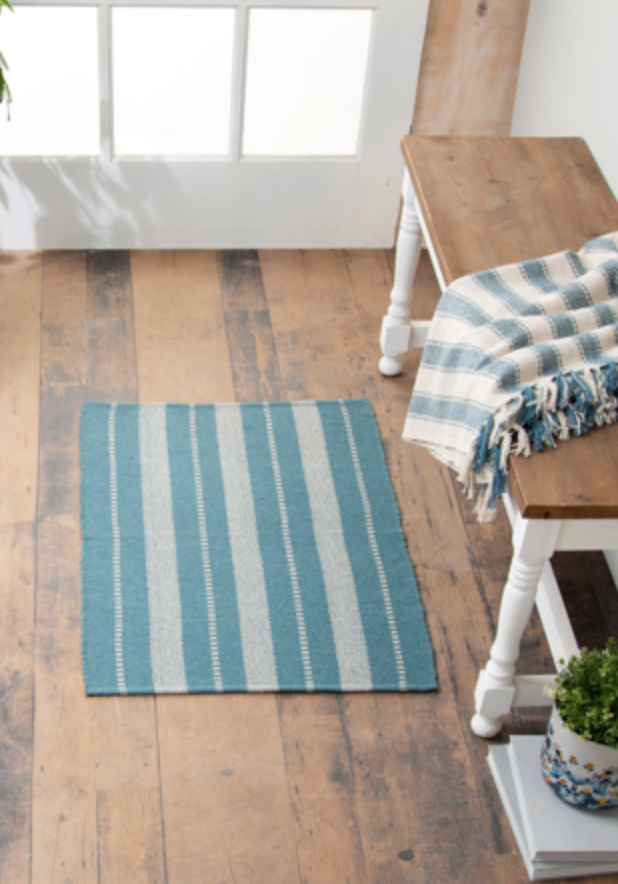 Blue Stripe Rug 2X3