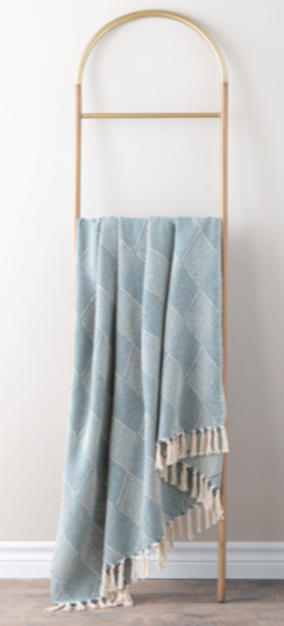 Woven Blue Diamond Throw 50X60