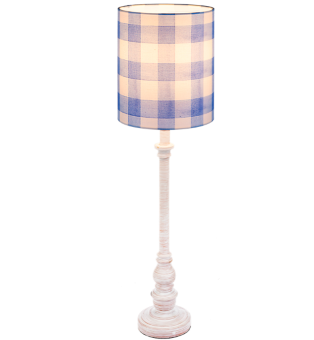 Blue Gingham Buffet Lamp