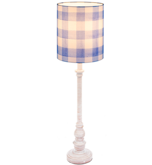 Blue Gingham Buffet Lamp