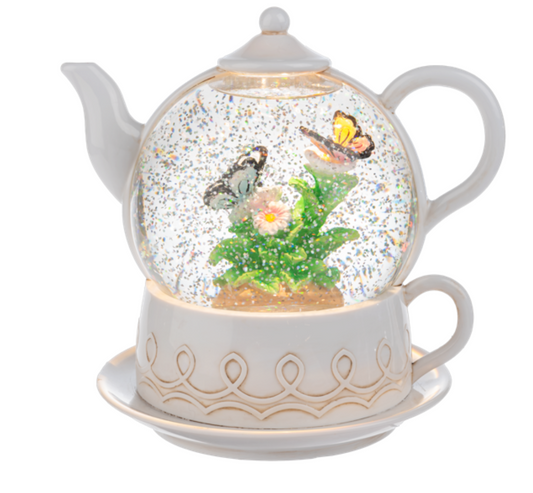 LED Light Up Shimmer Butterflies Teapot
