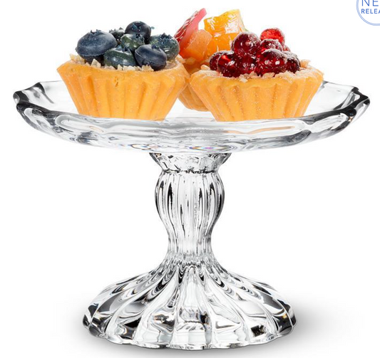Small Embossed Pedestal Plate