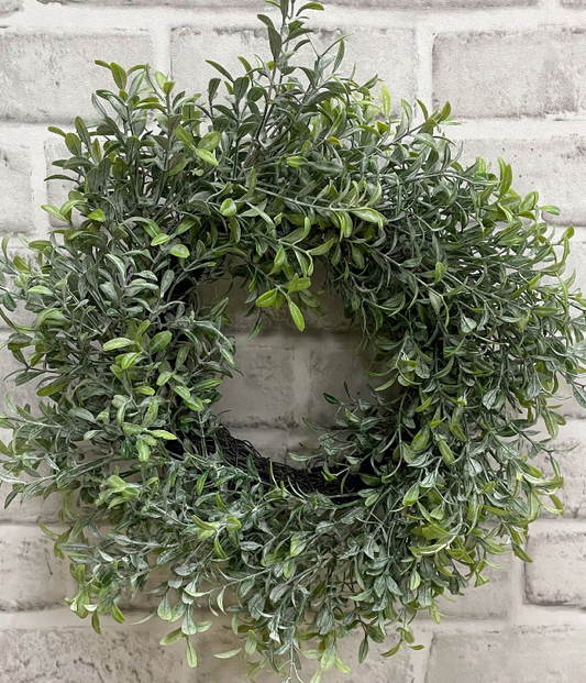12.5" Dusted Boxwood Wreath