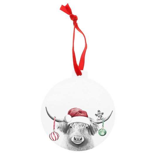 Highland Cow Ceramic Ornament