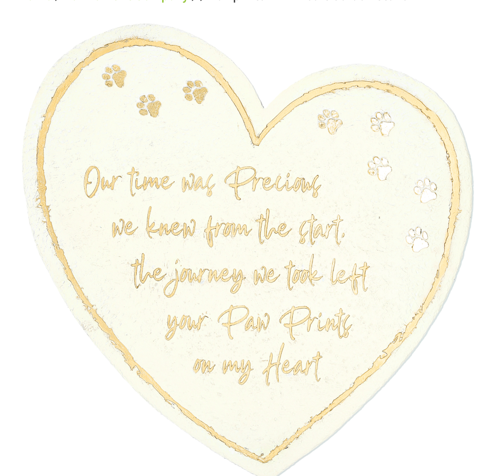 Pawprints Heart Shaped Garden Stone