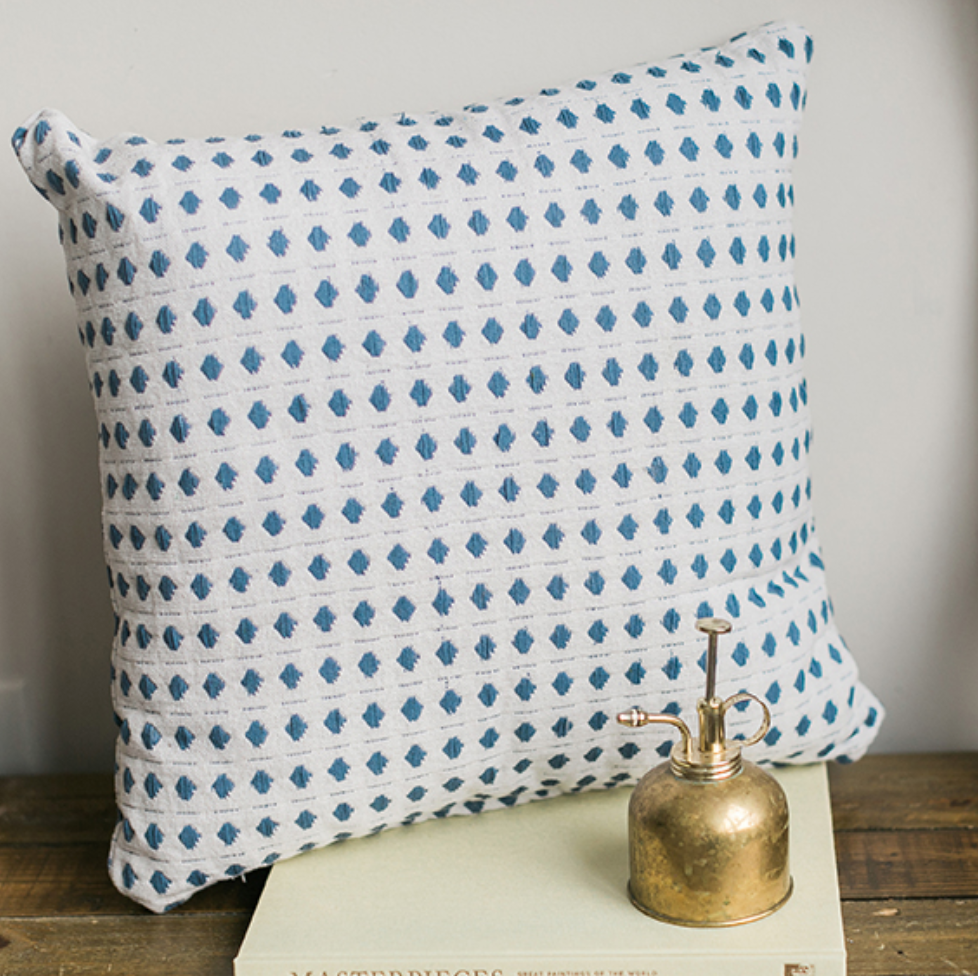 Blue & White Patterned Pillow