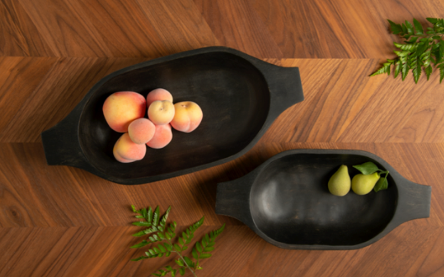 Black Dough Bowl W/Handles