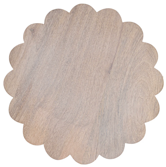 Whitewash Scalloped Edge Lazy Susan
