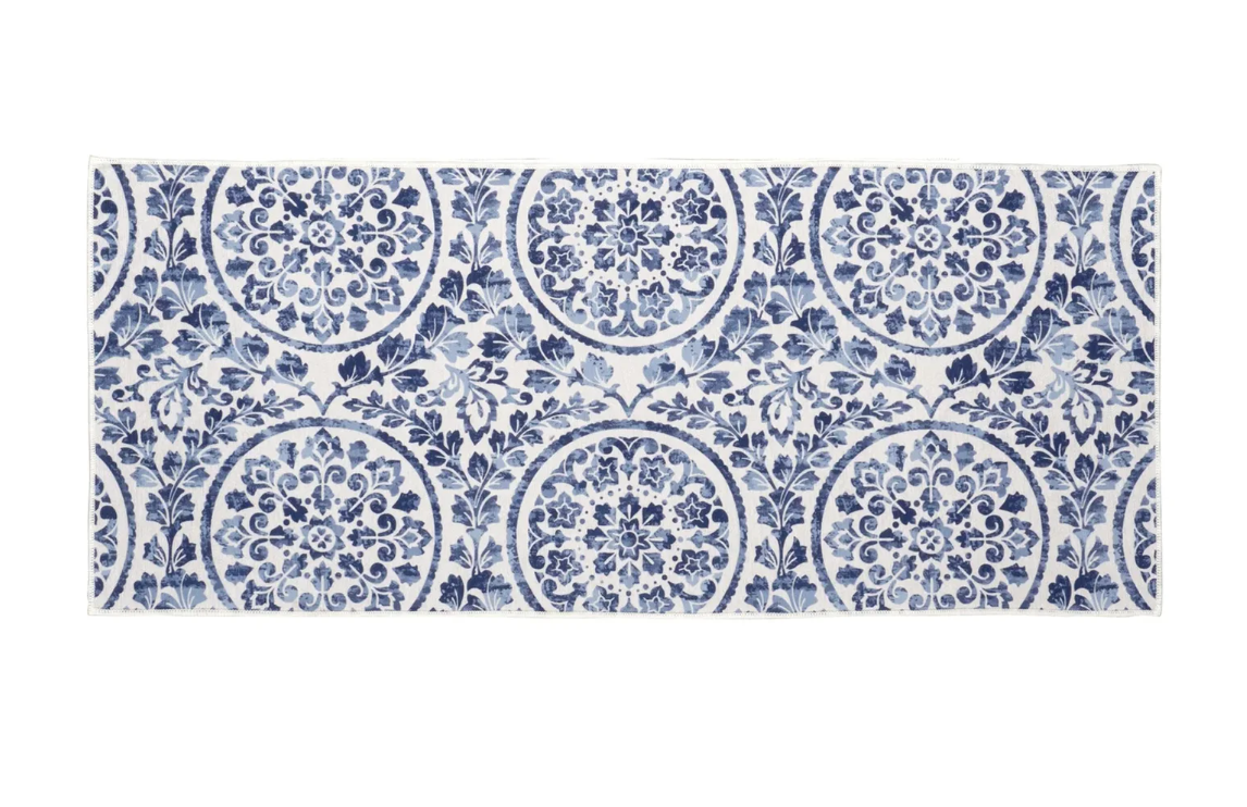 Medallion Printed Chenille Washable Rug