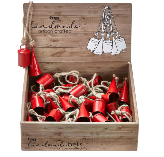 Mini Hanging Red Bells ASST