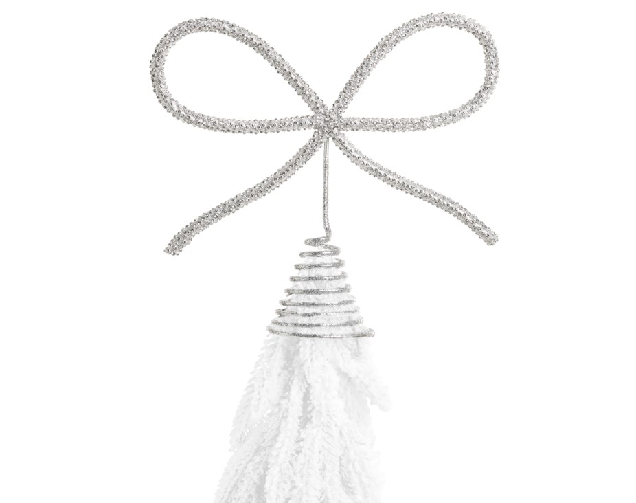 Silver Bow Tree Topper