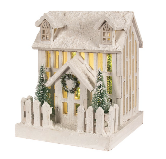 Wooden White LED House