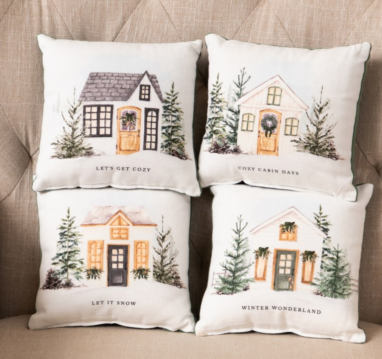 Cozy Winter Mini Pillow ASST