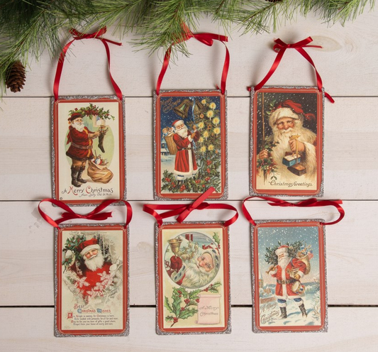 Vintage Santa Postcard Ornament