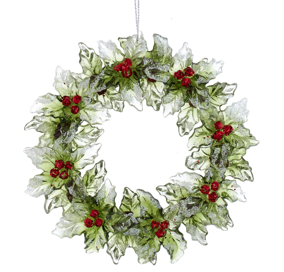 5" Plastic Wreath Ornament