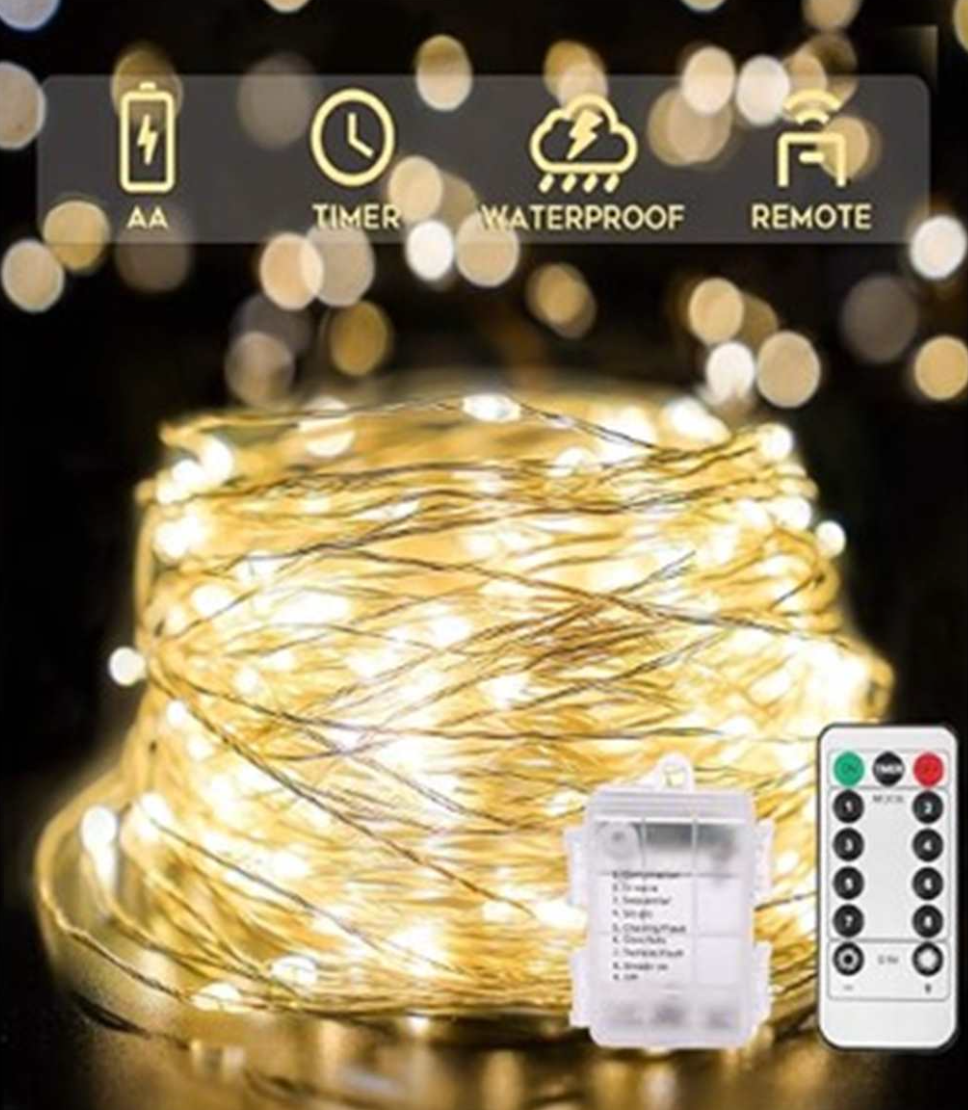 20M Warm White B/O String Light