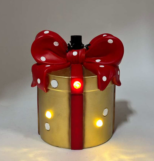 LED Gold Present Pencil Tree Stand