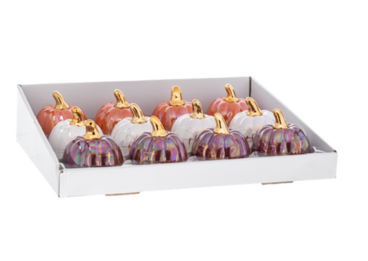 Iridescent Pumpkin W/Saying ASST