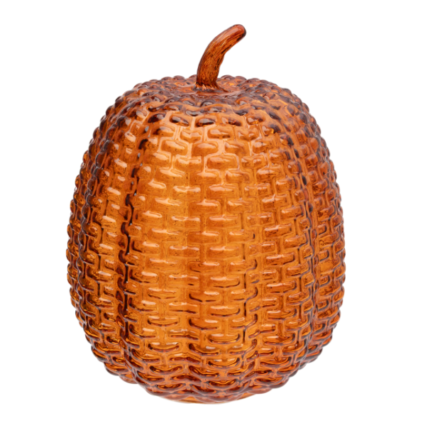 Umber Textured Glass Pumpkin