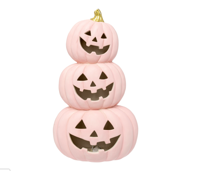 Pink LED Jack O Lantern Stack
