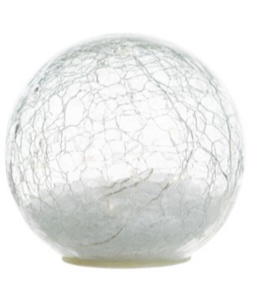 LED Crackle Sphere W/Snow