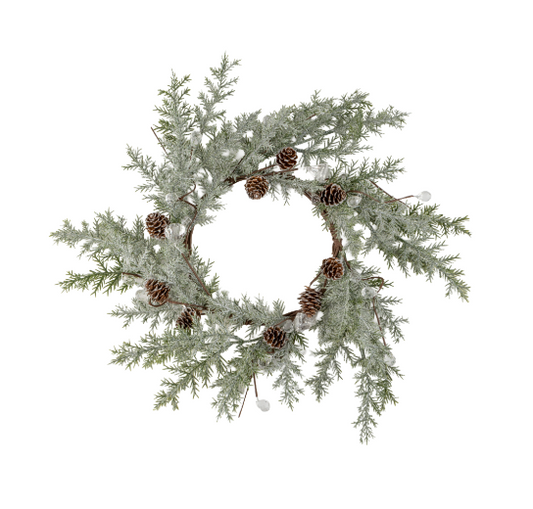 Frosted Candle Ring W/Crystals